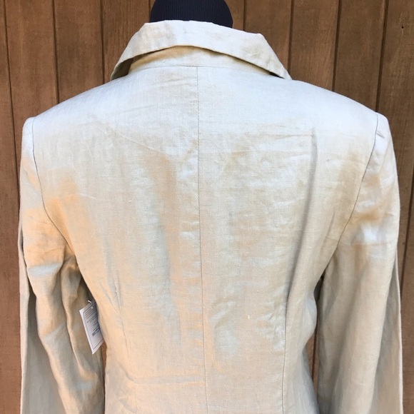 Three Islands Linen Jacket Tan Medium NWT $189 - Picture 5 of 10